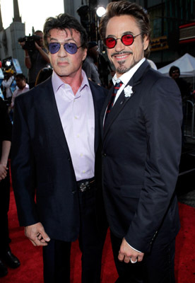 Sylvester Stallone and Robert Downey Jr. at event of Gelezinis zmogus 2 (2010)