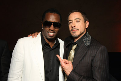 Robert Downey Jr. and Sean Combs at event of Gelezinis zmogus (2008)