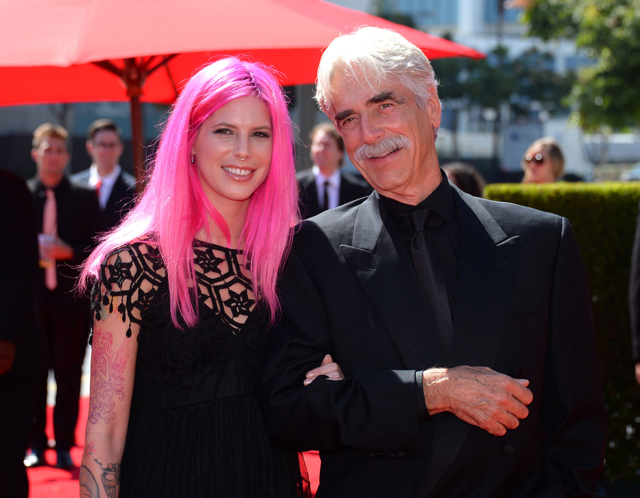 Cleo Cole Elliott (L) and actor Sam Elliott pose at the 2013 Creative Arts Emmy Awards held at the Nokia Theatre L.A. Live on September 15, 2013 in Los Angeles, California.