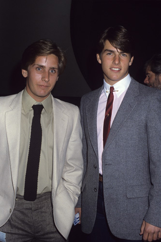 Emilio Estevez and Tom Cruise circa 1980s