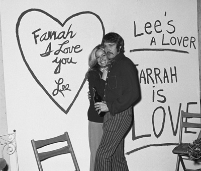 Farrah Fawcett and Lee Majors at her birthday party 02-02-1971