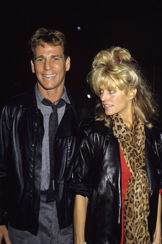 Ryan O'Neal and Farrah Fawcett circa 1980s