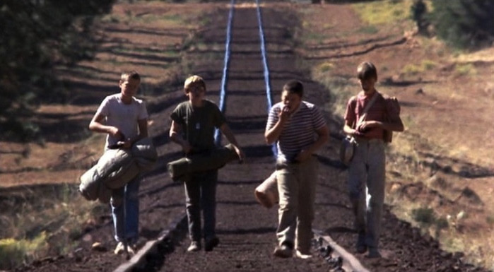 Still of River Phoenix, Corey Feldman, Wil Wheaton and Jerry O'Connell in Likime kartu (1986)