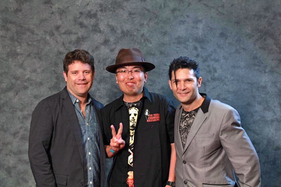 Sean Astin (left) is mostly known as Mikey in the blockbuster movie ''The Goonies (1985).'' Ryota Nakanishi (Center) is the Corman Award Winner (horror film Mô-sîn-á) and Professional Film Editor for the Japanese blockbuster, bestseller movie ''The Rakugo movie (2013).'' And Corey Feldman (right) is mostly known as Teddy Duchamp in the blockbuster movie ''Stand by Me (1986).''