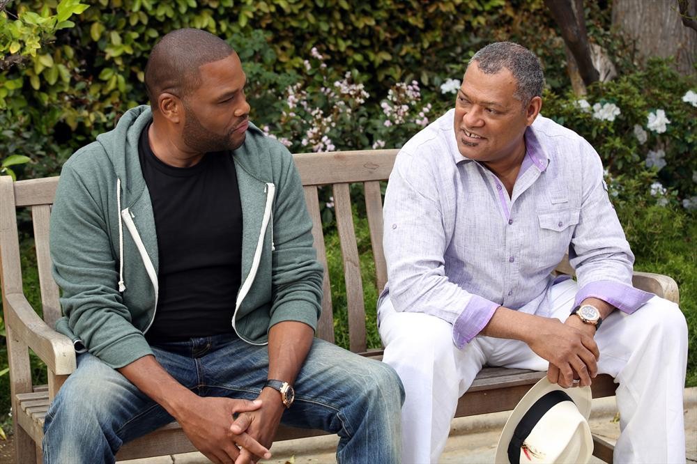 Still of Laurence Fishburne, Anthony Anderson, Tracee Ellis Ross and Taylor Anthony in Black-ish (2014)
