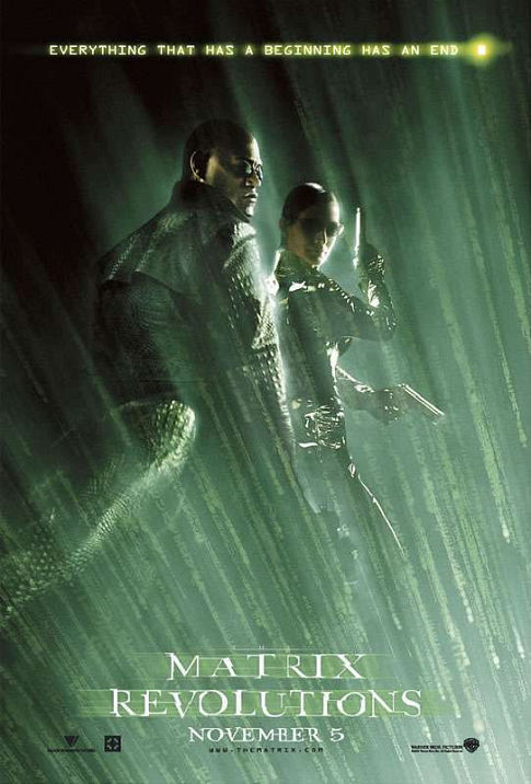 Laurence Fishburne and Carrie-Anne Moss in Matrica. Revoliucijos (2003)