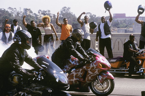 Smoke (LAURENCE FISHBURNE, right) and Dogg (KID ROCK, left) take to the streets to race for the title King of Cali..