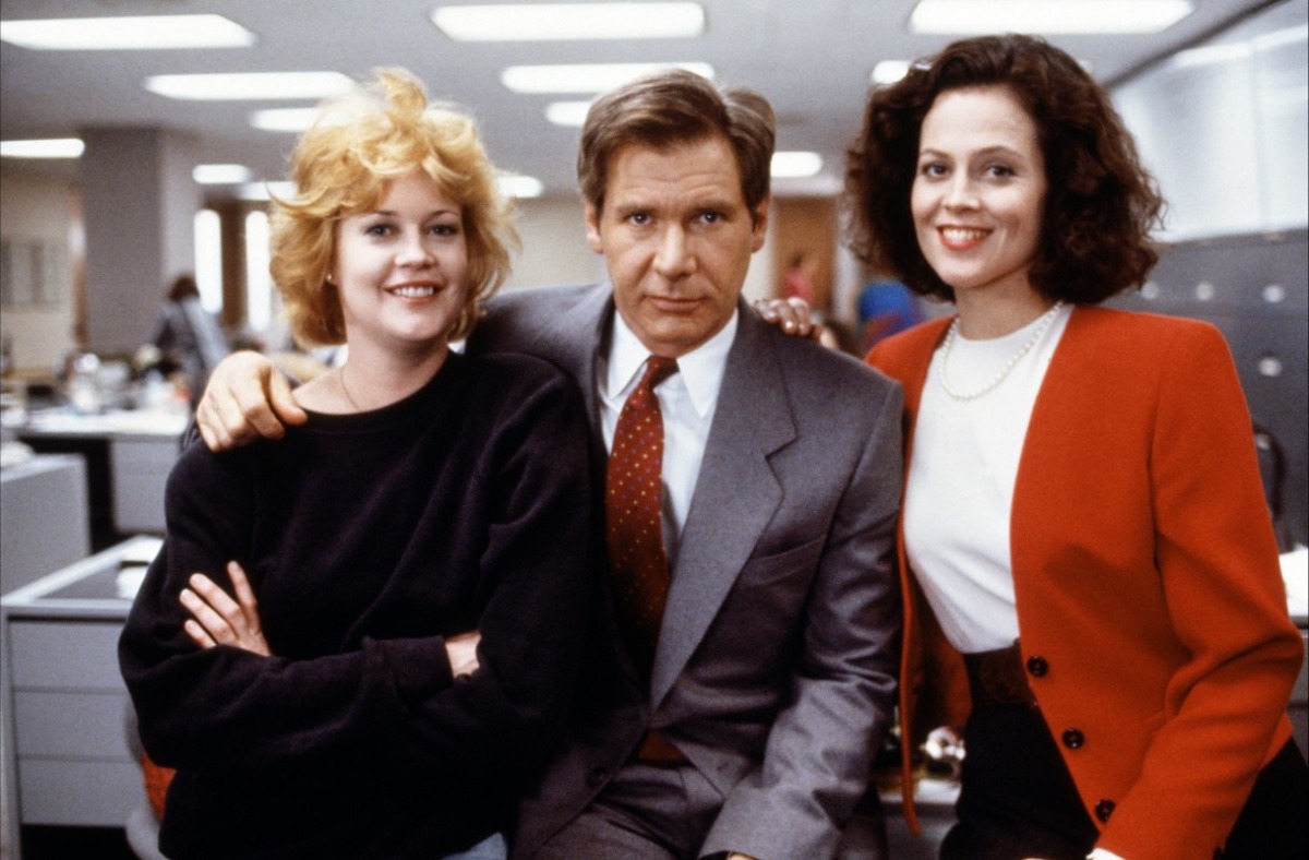 Still of Harrison Ford, Sigourney Weaver and Melanie Griffith in Working Girl (1988)