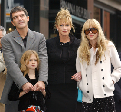 Antonio Banderas, Melanie Griffith, Stella Banderas and Dakota Johnson