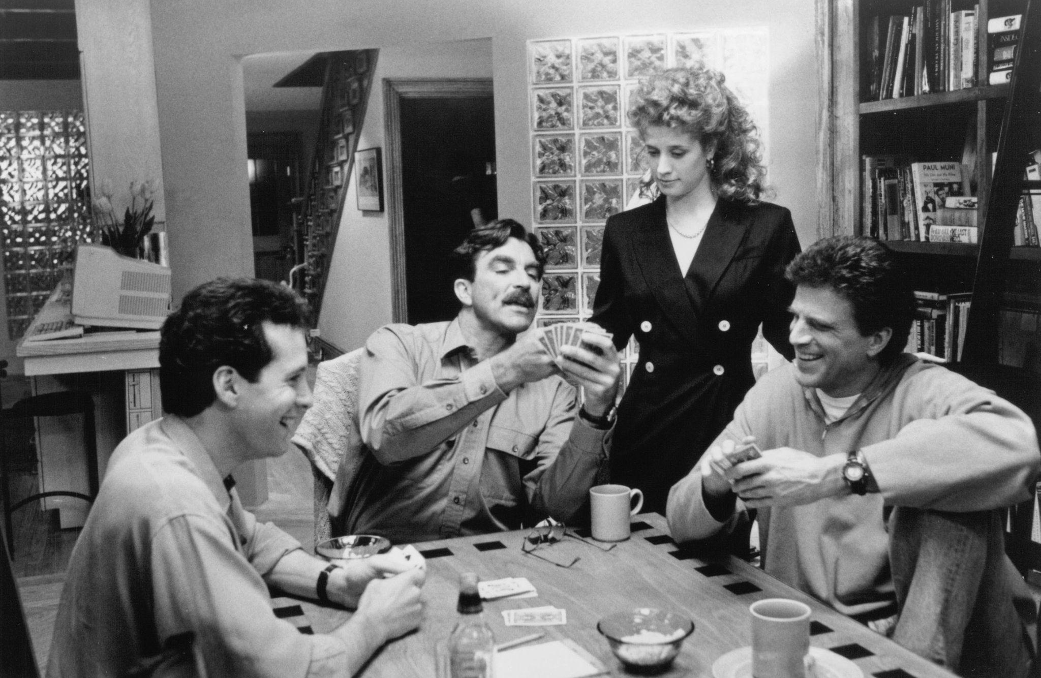 Still of Steve Guttenberg, Tom Selleck, Ted Danson and Nancy Travis in 3 Men and a Little Lady (1990)