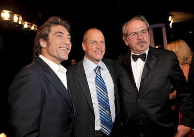 Tommy Lee Jones, Woody Harrelson and Javier Bardem at event of 14th Annual Screen Actors Guild Awards (2008)