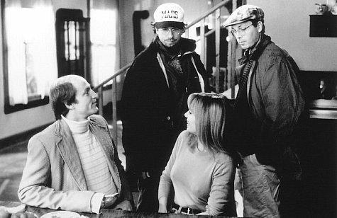 Woody Harrelson, Vanessa Angel, Bobby Farrelly and Peter Farrelly in Kingpin (1996)