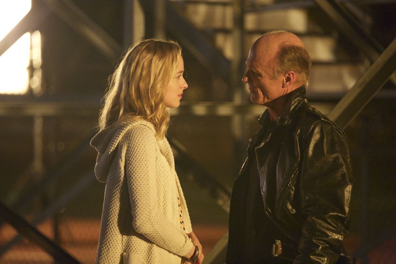 Still of Ed Harris and Dakota Johnson in Cymbeline (2014)