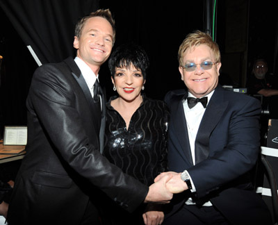 Neil Patrick Harris, Elton John and Liza Minnelli