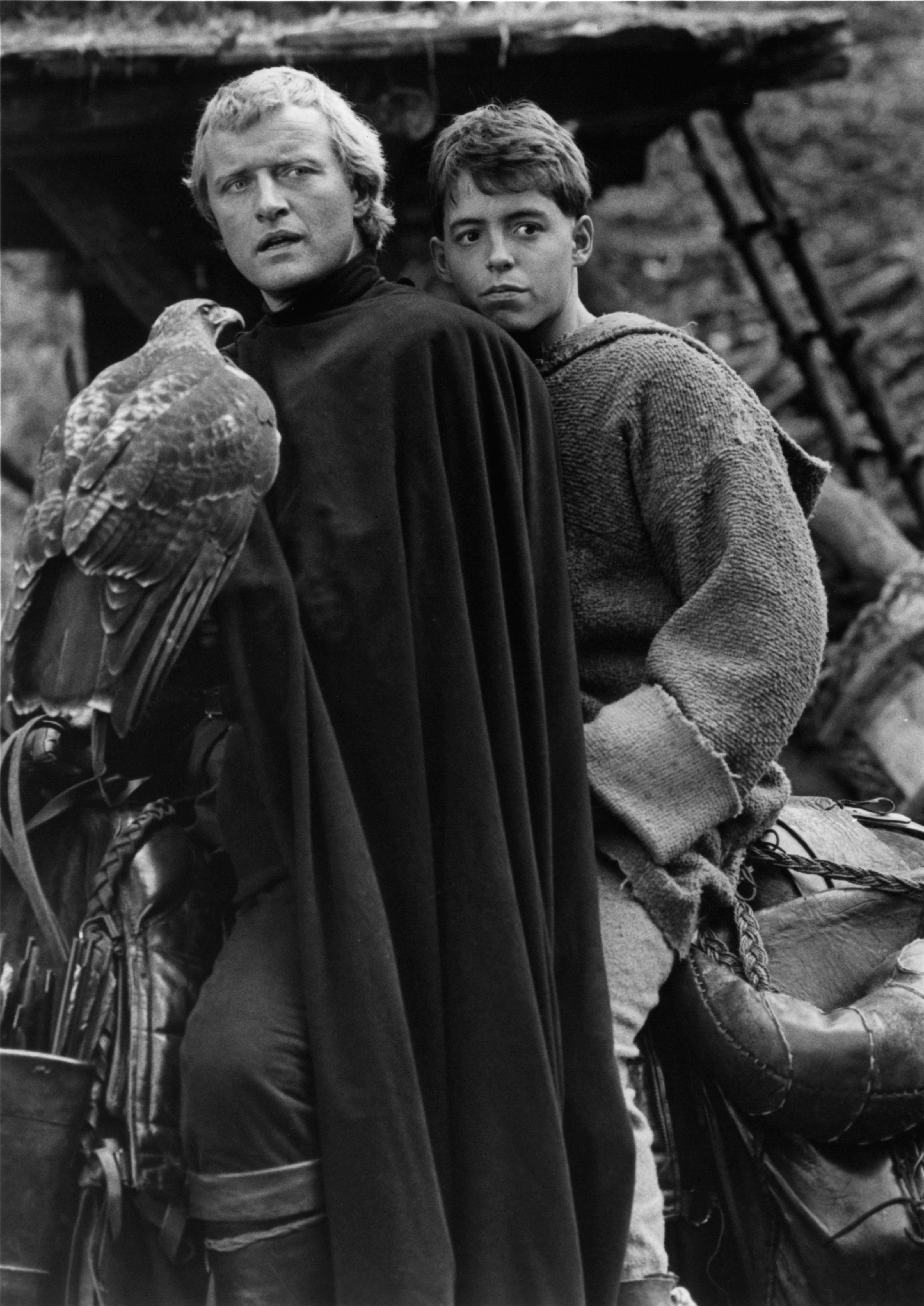 Still of Matthew Broderick and Rutger Hauer in Ladyhawke (1985)
