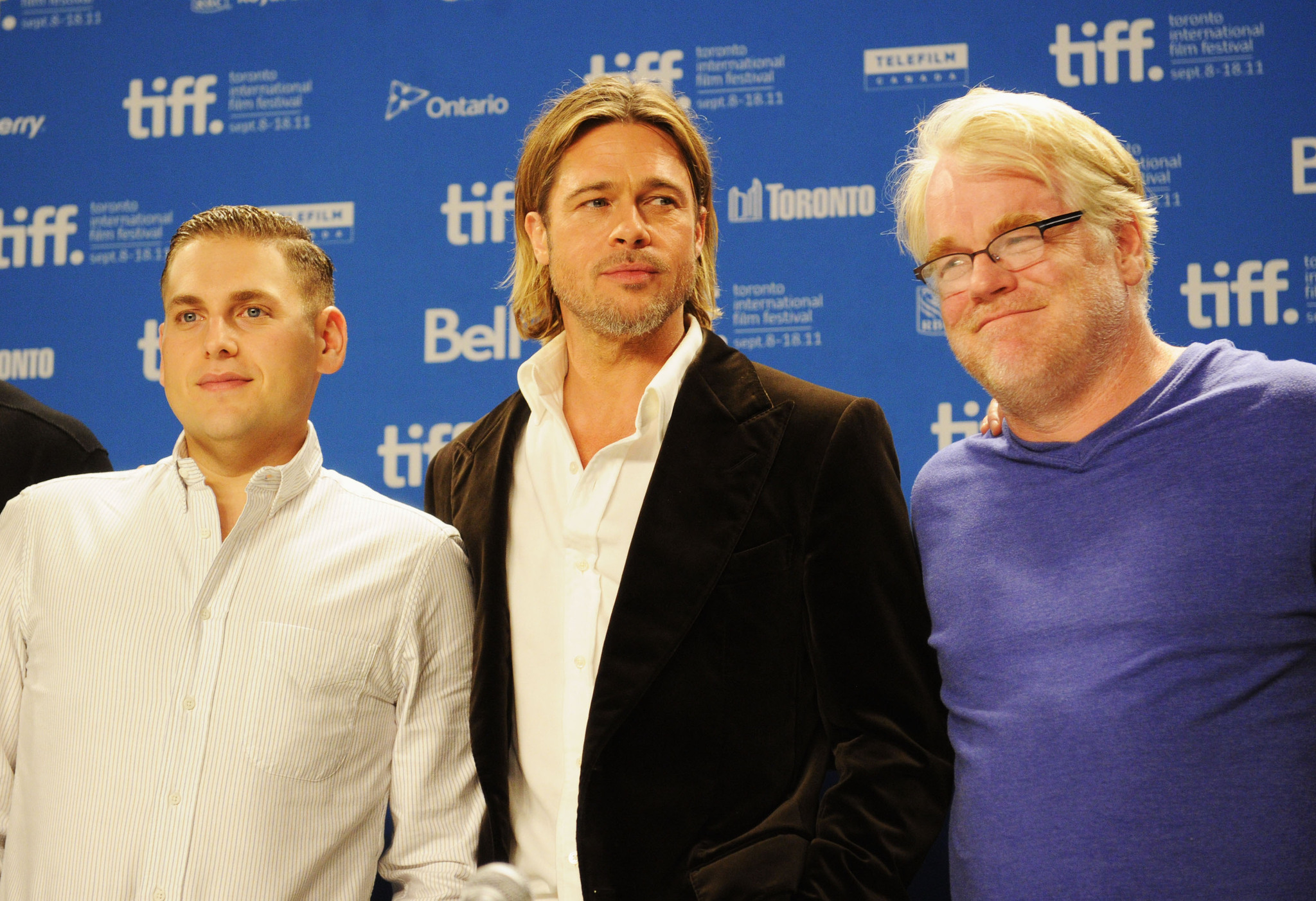 Brad Pitt, Philip Seymour Hoffman and Jonah Hill
