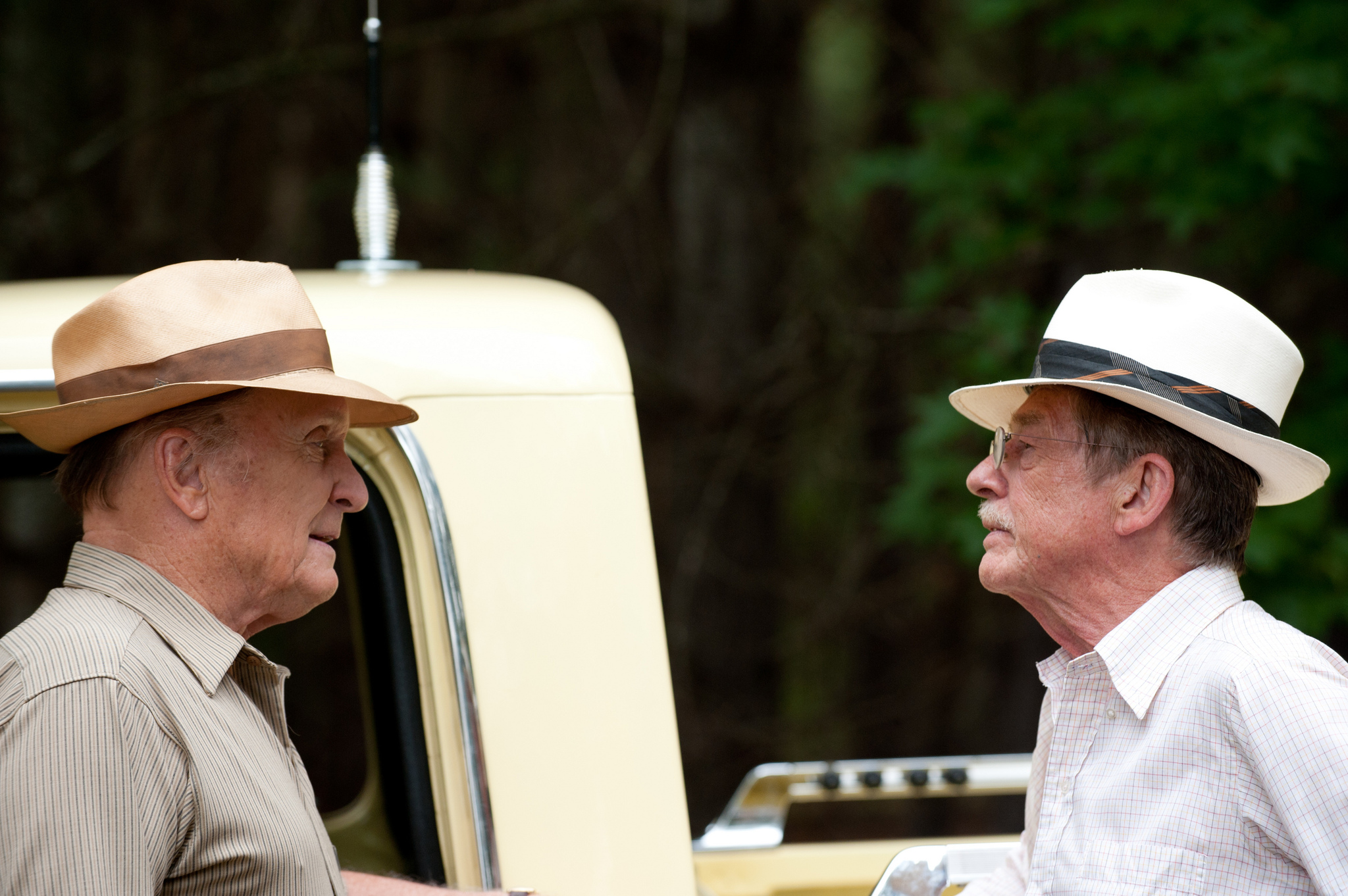 Still of Robert Duvall and John Hurt in Jayne Mansfield's Car (2012)