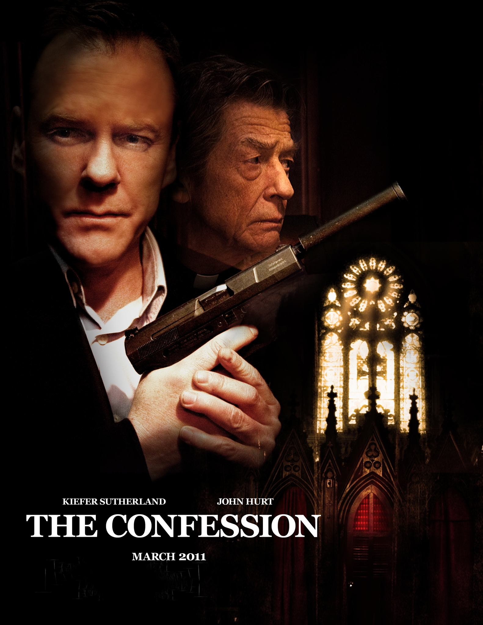 Still of John Hurt and Kiefer Sutherland in The Confession (2011)