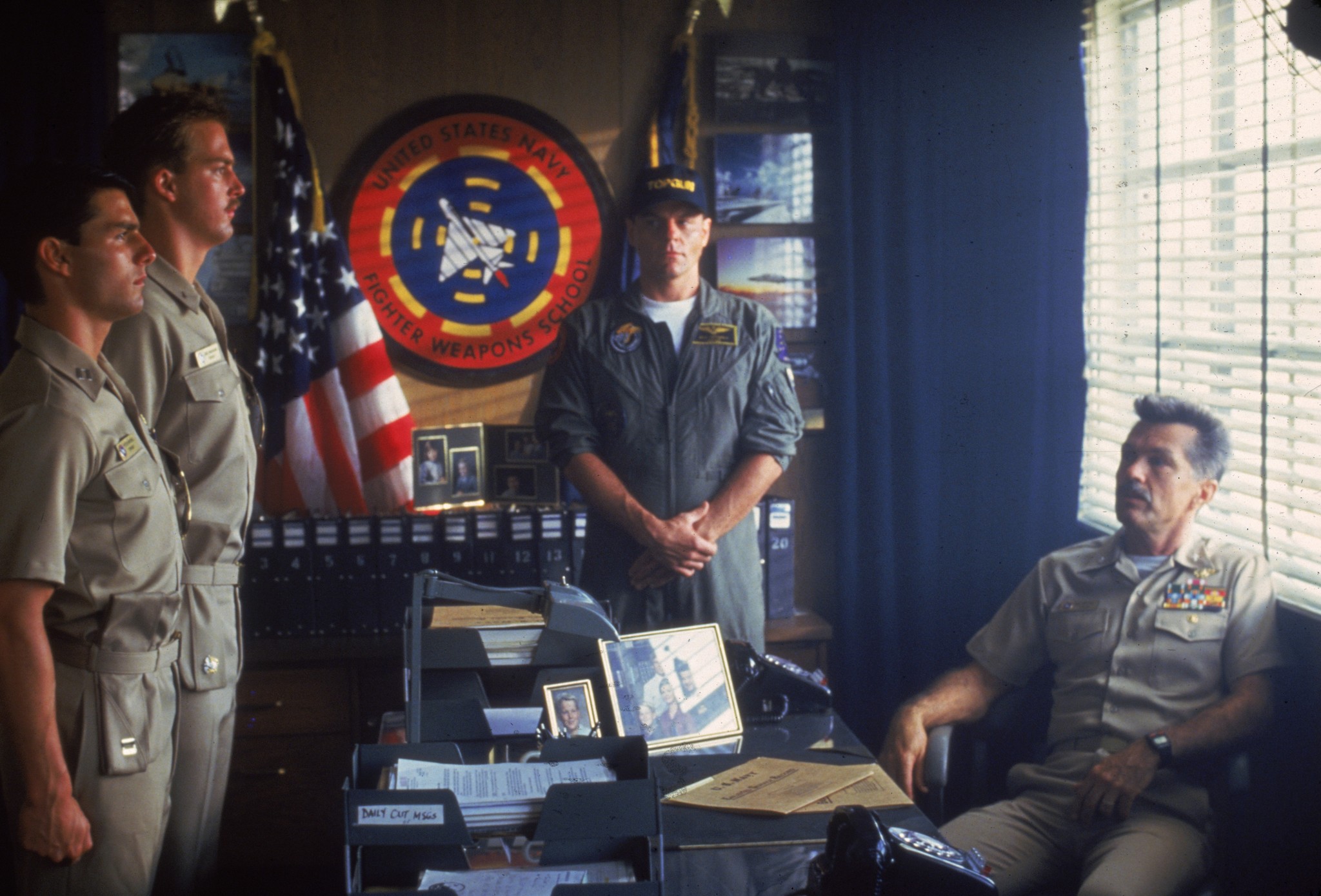 Still of Tom Cruise, Anthony Edwards, Michael Ironside and Tom Skerritt in Top Gun (1986)