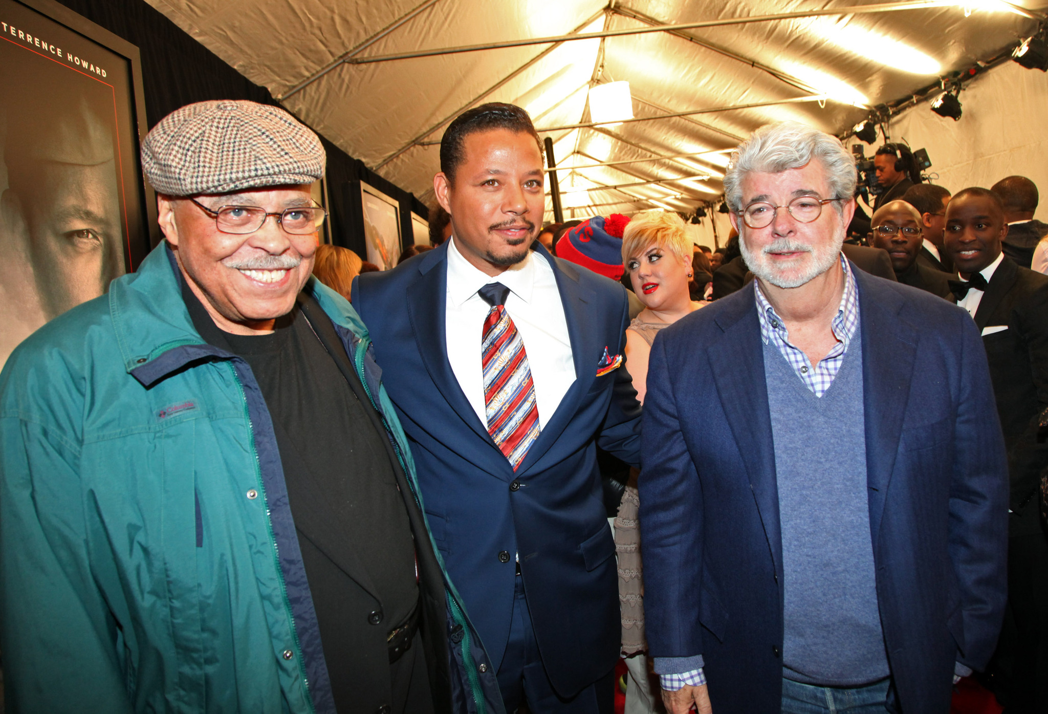 George Lucas, James Earl Jones, Terrence Howard and Katie Lucas at event of Red Tails (2012)