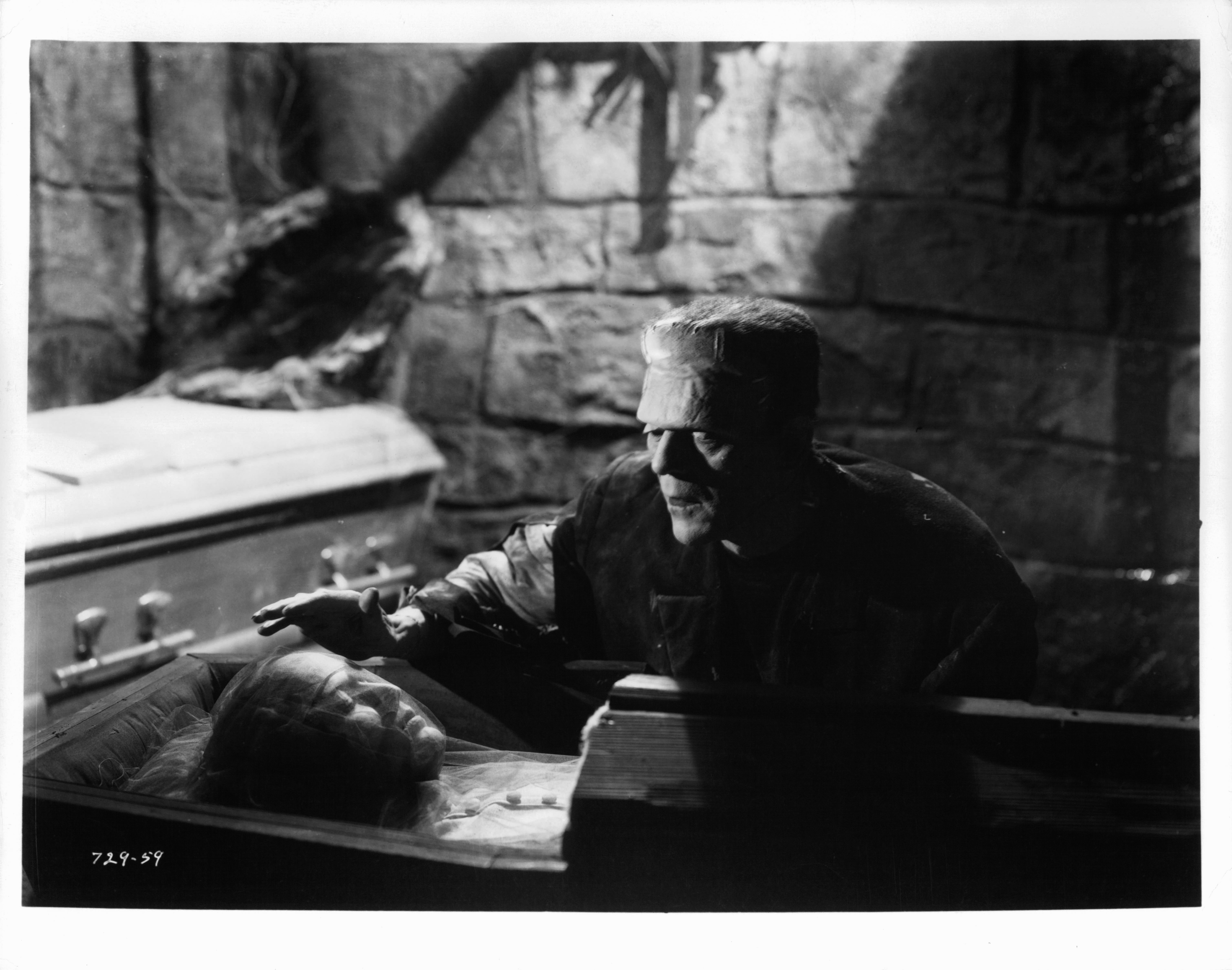 Still of Boris Karloff and Elsa Lanchester in Bride of Frankenstein (1935)