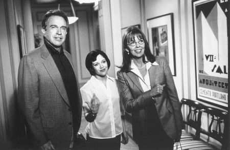 (l to r) Warren Beatty, Tricia Vessey, and Diane Keaton in a still from 
