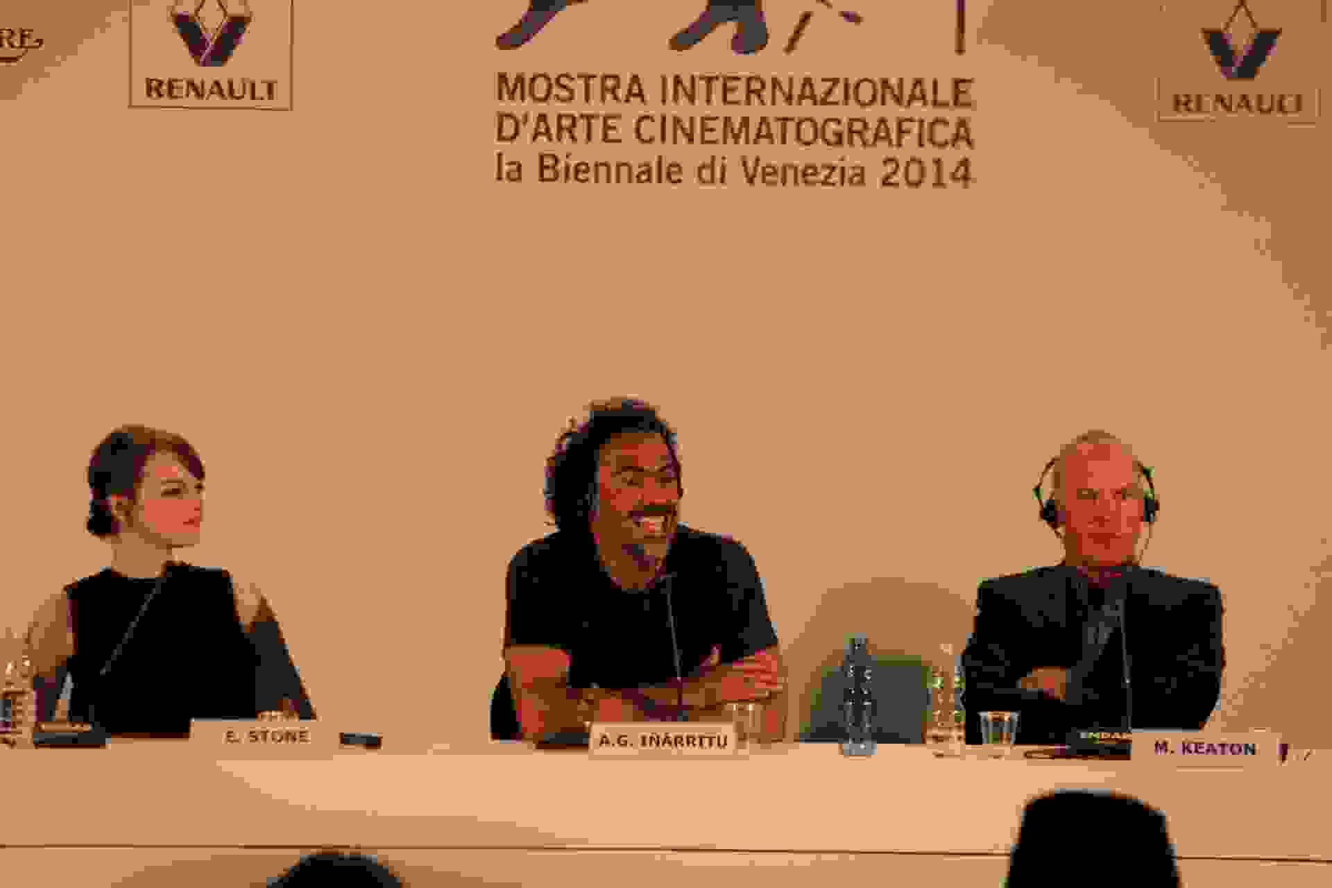 Michael Keaton, Alejandro González Iñárritu and Emma Stone