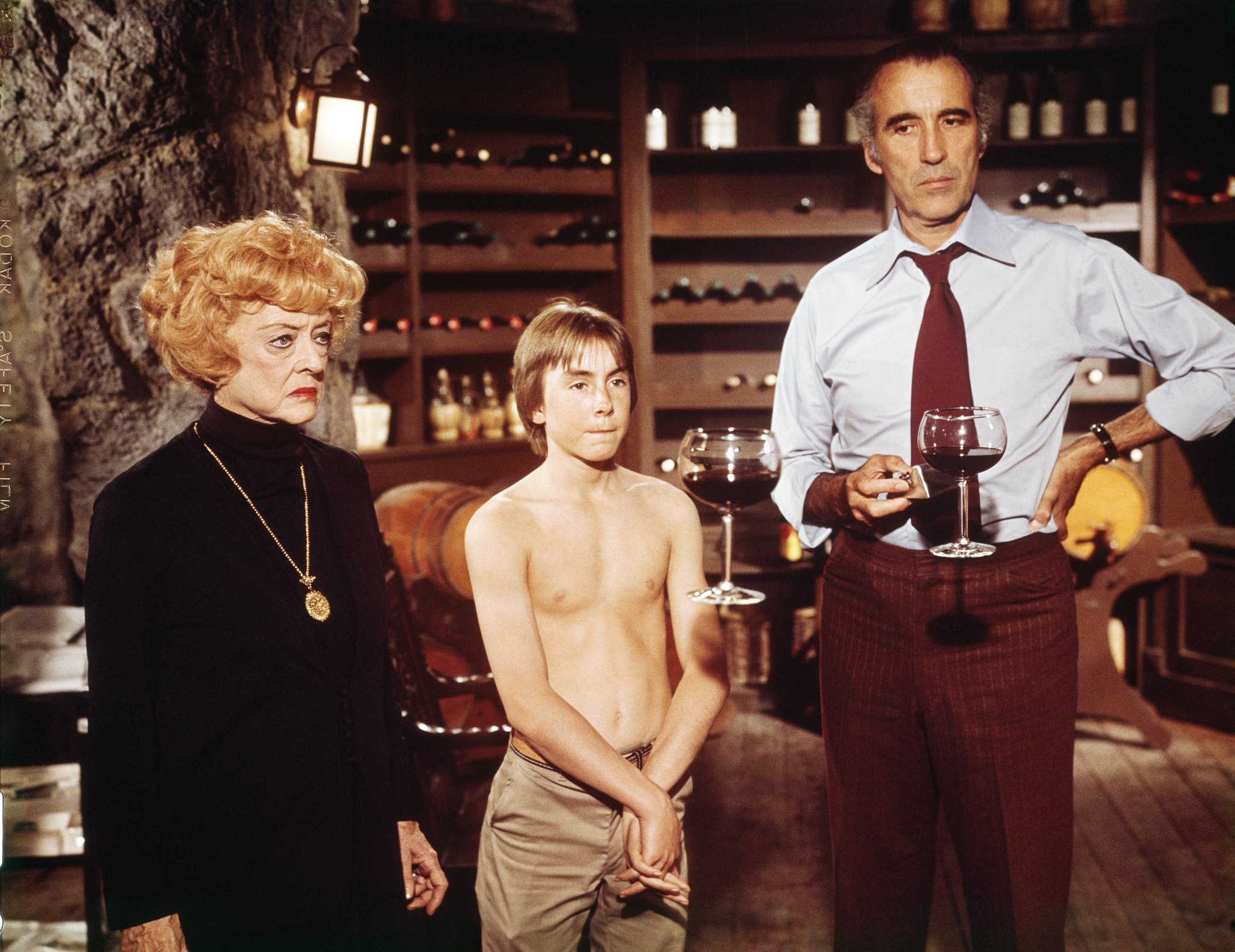 Bette Davis, Christopher Lee, Ike Eisenmann and Michael Ochs at event of Return from Witch Mountain (1978)