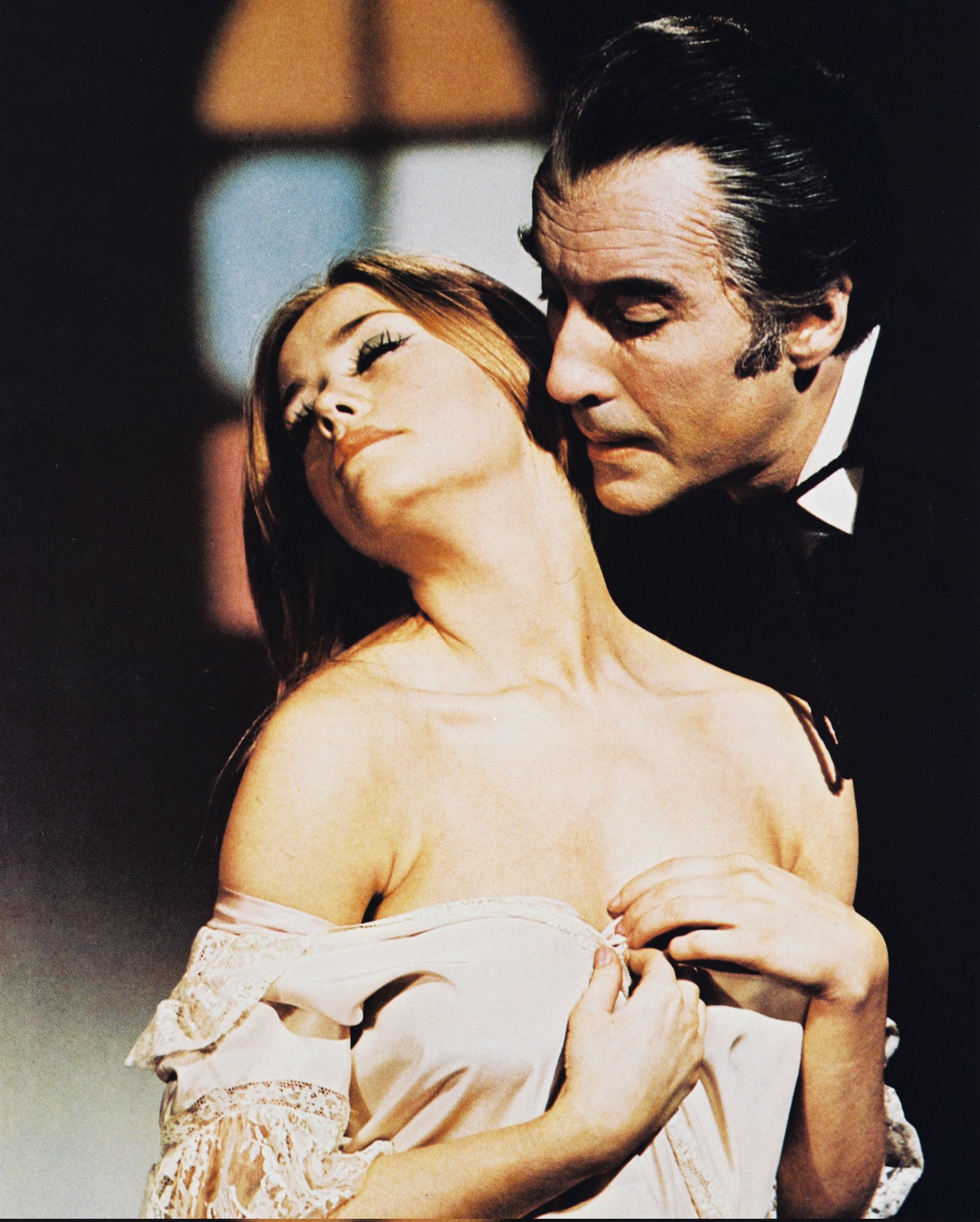 Christopher Lee, Freddie Francis and Veronica Carlson at event of Dracula Has Risen from the Grave (1968)