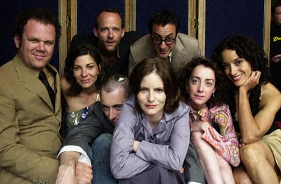 Jennifer Jason Leigh, John C. Reilly, Jennifer Beals, Alan Cumming, Jane Adams, Mina Badie and John Benjamin Hickey at event of The Anniversary Party (2001)