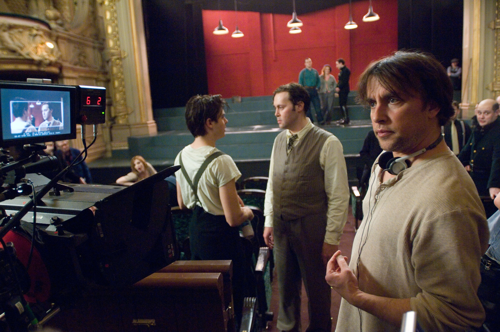 Still of Richard Linklater and Christian McKay in Me and Orson Welles (2008)
