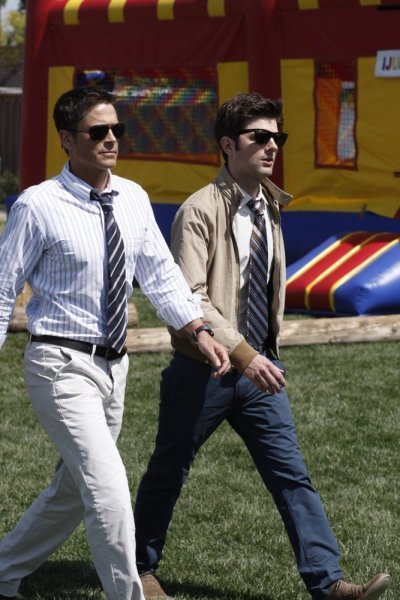 Still of Rob Lowe and Chris Traeger in Parks and Recreation (2009)