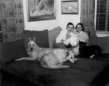 Bela Lugosi, with wife and baby at home, circa early 1940's, **I.V.
