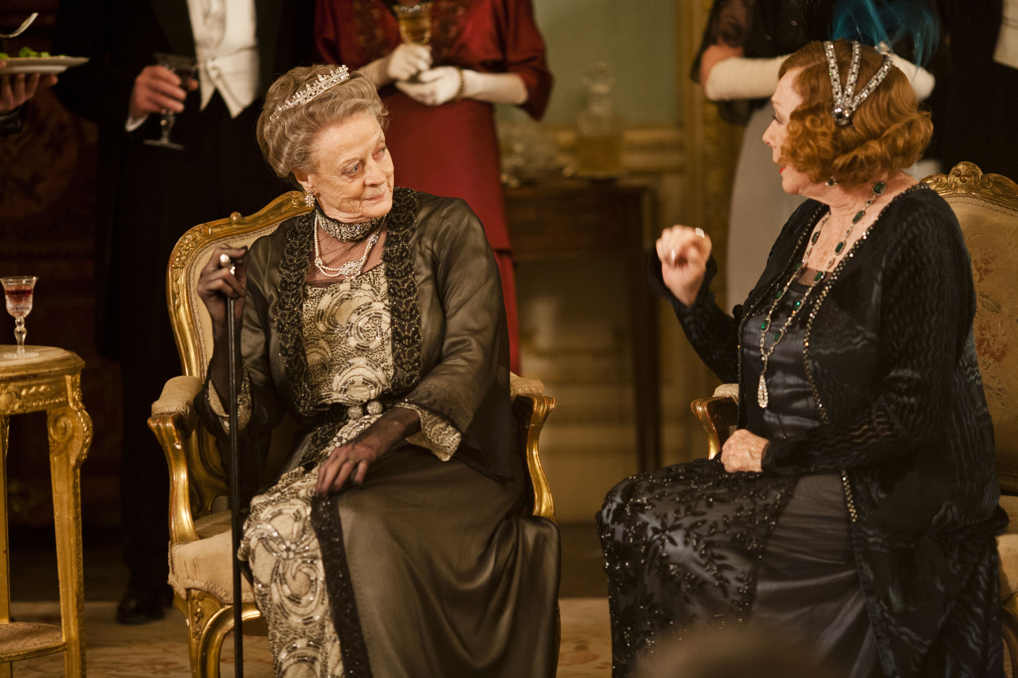 Still of Shirley MacLaine and Maggie Smith in Downton Abbey (2010)