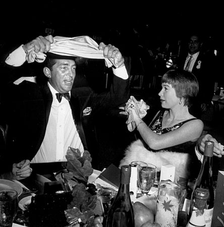 Dean Martin and Shirley MacLaine at the Thalian Benefit thrown by Debbie Reynolds, circa 1960. Modern silver gelatin, 14x11. $600 © 1978 David Sutton MPTV