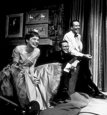 Shirley MacLaine and Dick Foran backstage on the 