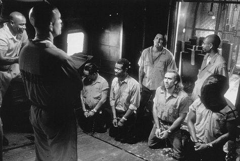 Still of Nicolas Cage, John Malkovich, Ving Rhames, Danny Trejo and Dave Chappelle in Con Air (1997)