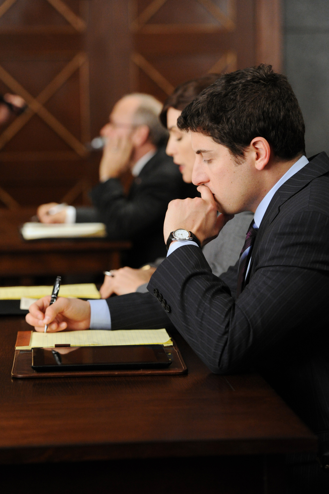 Still of Julianna Margulies, Bob Balaban and Jason Biggs in The Good Wife (2009)