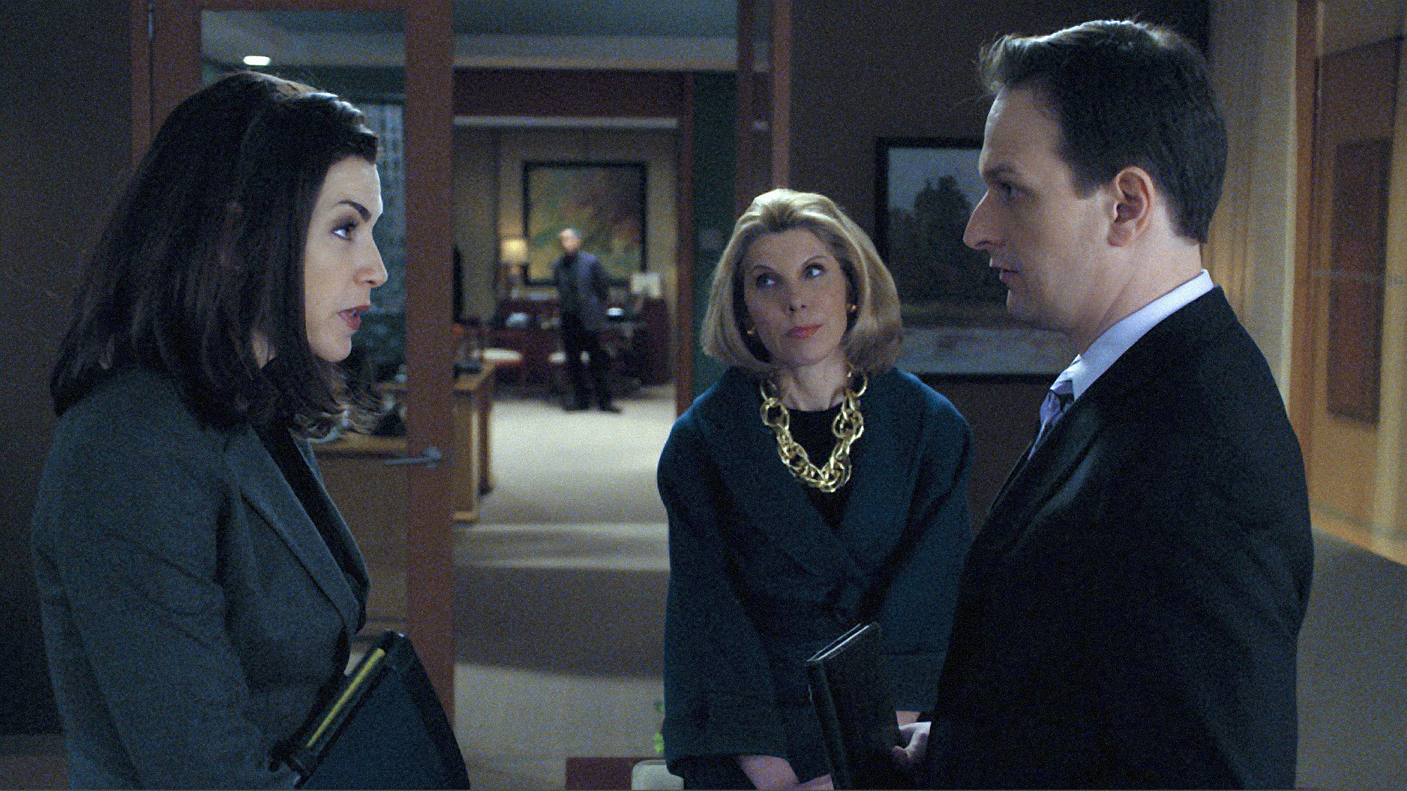 Still of Julianna Margulies, Josh Charles and Christine Baranski in The Good Wife (2009)