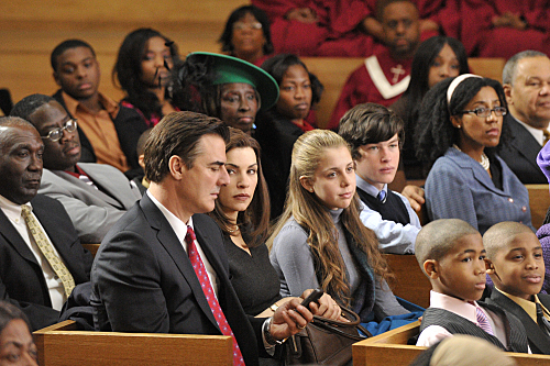 Still of Julianna Margulies, Chris Noth, Makenzie Vega and Graham Phillips in The Good Wife (2009)