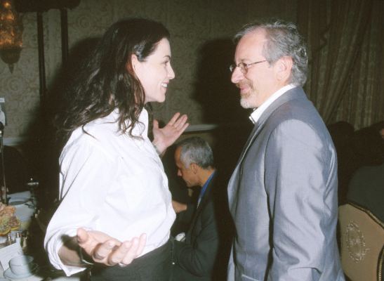 Steven Spielberg and Julianna Margulies