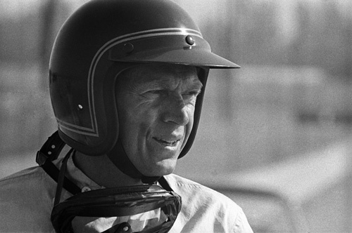 Steve McQueen and his Lola at Riverside Raceway in Riverside, California