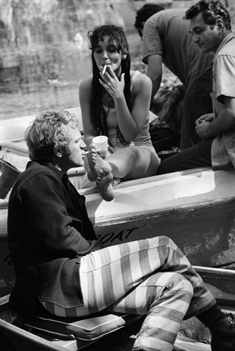 Steve McQueen and Suzanne Pleshette during the making of 