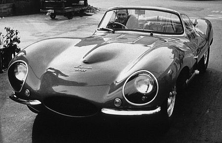 Steve McQueen in his Jaguar XK-SS in Hollywood, 1960. Modern silver gelatin, 11x14, signed. Modern silver gelatin, 16x20, signed. © 1978 Sid Avery MPTV