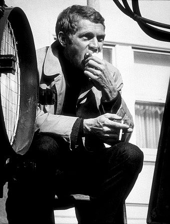 Steve McQueen on the set of 