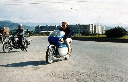 Steve McQueen in Japan during the filming of 