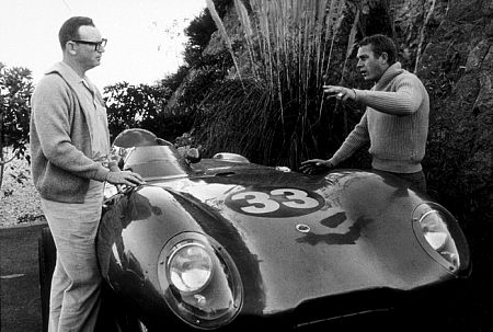 Steve McQueen with his Lotus, 1960.