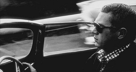 Steve McQueen in his 1957 XKSS Jaguar Hollywood CA