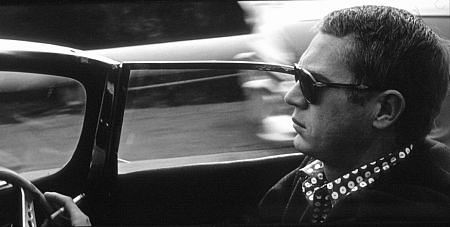 Steve McQueen in his 1957 Jaguar XK SS Hollywood, CA