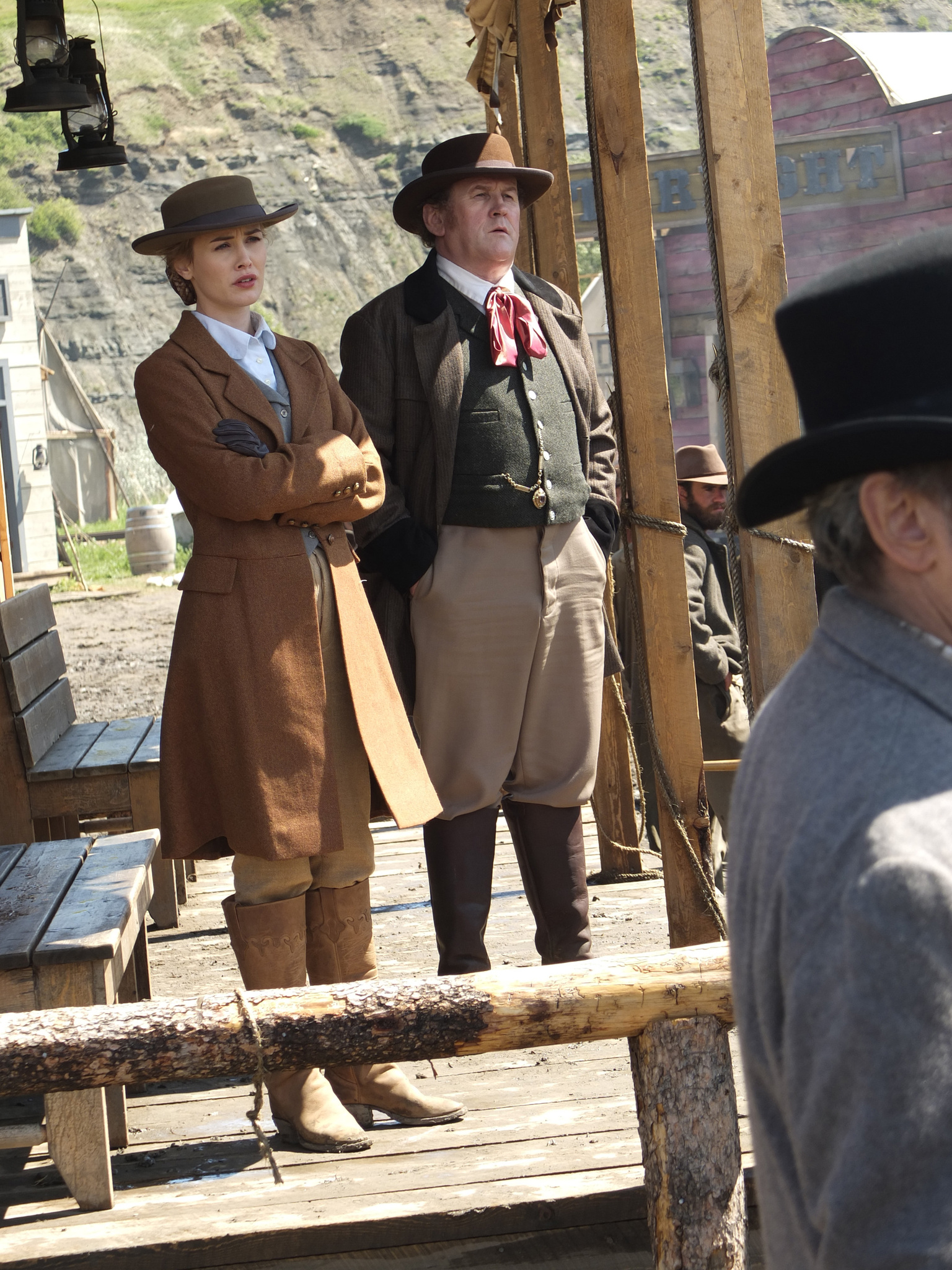 Still of Colm Meaney and Dominique McElligott in Hell on Wheels (2011)